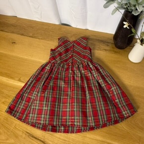 Classic Red Holiday Dress Coat & Plaid Christmas Dress Lots of Love Girls Size 6 - Picture 4 of 14